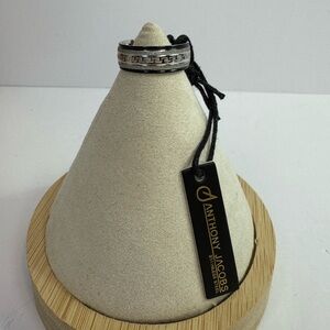 Anthony Jacob’s Stainless Steel Silver and Black Men’s Ring